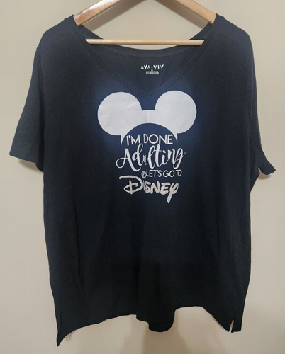 I’m Done Adulting Let’s Go To Disney T Shirt Size 2X Color Black