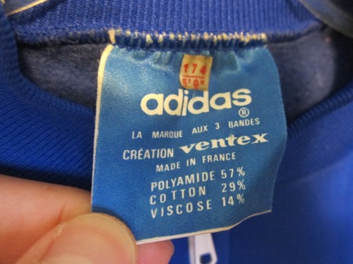 near mint 70s ADIDAS VENTEX blue track top zip jacket football vintage size 174 - Picture 3 of 12