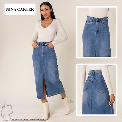 Gonne Jeans Gonna Vita Alta Con Bottoni Gonne Jeans Donna Gonna