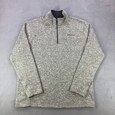 Eddie Bauer Sweater Mens XL Heathered Gray 1/4 Zip Mock Neck Pullover Outdoor
