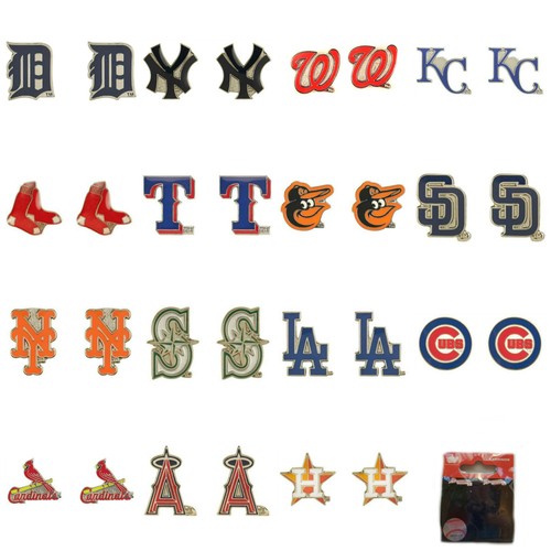 Pendientes de tachuelas postales MLB Aminco con licencia oficial para todos los equipos - ¡Elige tu equipo! - Imagen 8 de 29