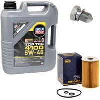 MotoröL Set 5W-40 5 Liter + ÖLfilter SH 4049 P + Schraube FüR Audi Seat Skoda VW