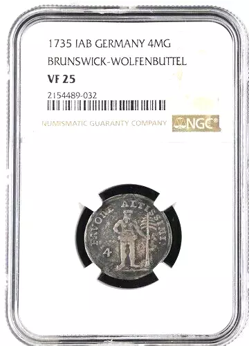 1735 IAB German States Brunswick Wolfenbuttel 4 Mariengroschen NGC VF 25 Germany