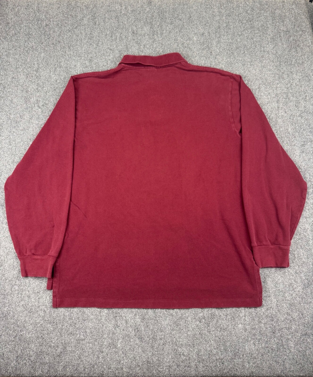 Polo Ralph Lauren camicia uomo XL rossa manica lunga colletto polo pullover marrone pony