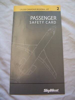 SKYWEST CRJ200 CANADAIR REGIONAL JET SAFETY CARD