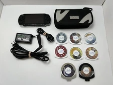 Sony PSP-3001 Handheld Console Black Charger Many Games Hard Case !No Battery!