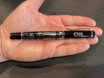 Very Rare Early CNN Bettoni Pen High Quality Inlay World Map Media News Employee