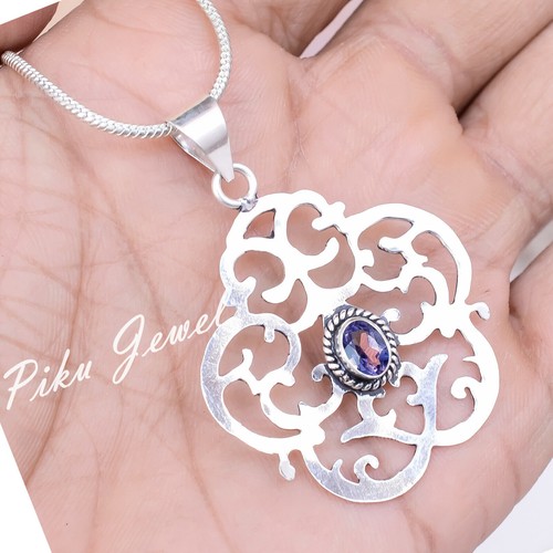 Gioielli ciondolo argento sterling 925 taglio ametista pietra preziosa... - Foto 1 di 7