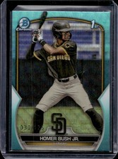 2023 Bowman Draft Homer Bush Jr. Chrome Aqua Wave Refractor 1st #/125 Padres