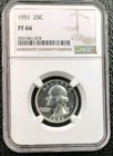 1951 PROOF Washington Silver Quarter 25c NGC PF66 Gem Proof