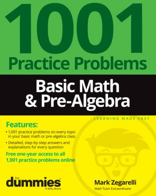 Basic Math & Pre-Algebra: 1001 Practice Problems For Du - Paperback / softback N
