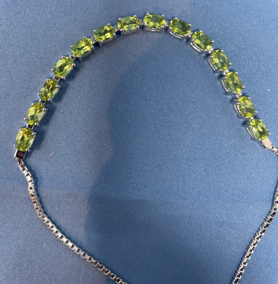 QVC Adjustable PERIDOT Sterling Silver Bracelet New in box NOS - Image 4 of 4