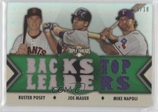 2012 Triple Threads Relic Combos Emerald 10/18 Buster Posey Joe Mauer HOF 0b0