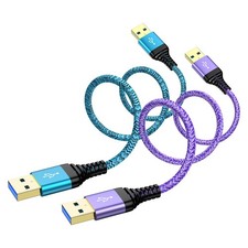 USB 3.0 Male To Male Type A To A Double Side Data Transfer Cord 10 FT 2 PCS