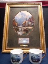 Thomas Kinkade Picture "The Mountain Chapel gold Frame Certificate Authenticity