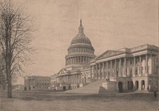 The Capitol, Washington, viewed from the East. Washington DC 1885 old print