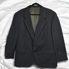 VTG Hart Schaffner Marx Halberstadts Pinstripe Micron 2000 Wool Blazer Men 46R