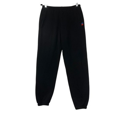 KULE Mens Small Black Sweatpants Joggers Signature Tab Elastic Waist Cuffed S