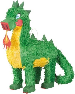 Unique Dragon 3D Pinata - Yellow & Green Cardboard & Paper Design