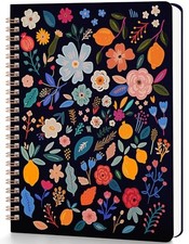 Spiral Notebook College Ruled 160 Pages with Pockets, 6x8 A5 Lined Dark Blue