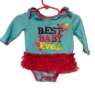 Small Wonders Girls Infant baby Size 3 6 Months Long Sleeve tutu Bodysuit 1 piec