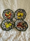 Set of 4 Fitz & Floyd Classic Ceramic Decorative Plates Fruit Pattern — photo 1