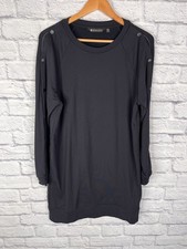 ATHLETA Women's Black Snappy Sweatshirt Tunic Dress Medium