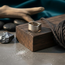 Unisex 925 Sterling Silver Plain Wide Band Ring, Modern Minimalist Statement  