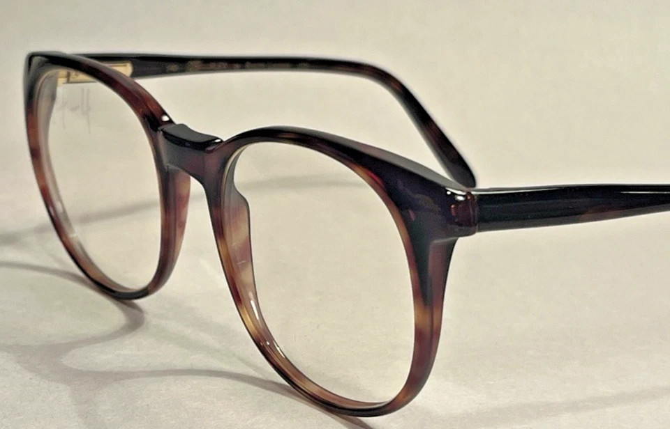 Винтажные круглые красно-коричневые черепаховые научные рамы Polo Ralph Lauren FLEX 25 Италия - Изображение 2 из 4