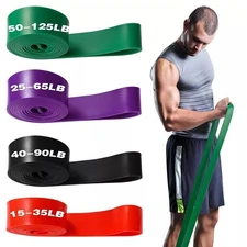 Heavy Duty Resistance Bands (Set of 4 ) Exercise Pull up Assist Fitness Workout