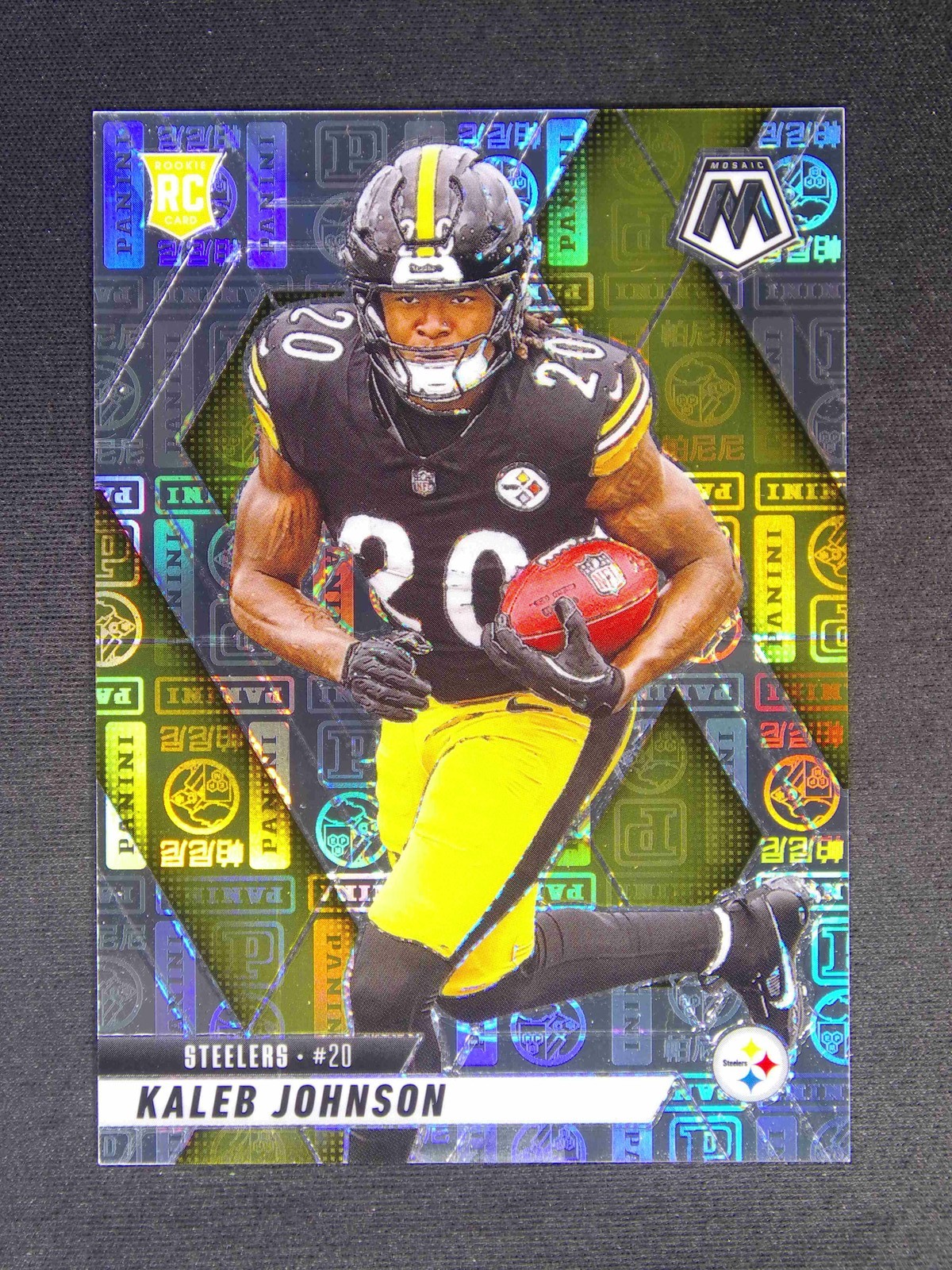 2025 Panini Mosaic Kaleb Johnson #315 RC Rookie Silver Knight /149