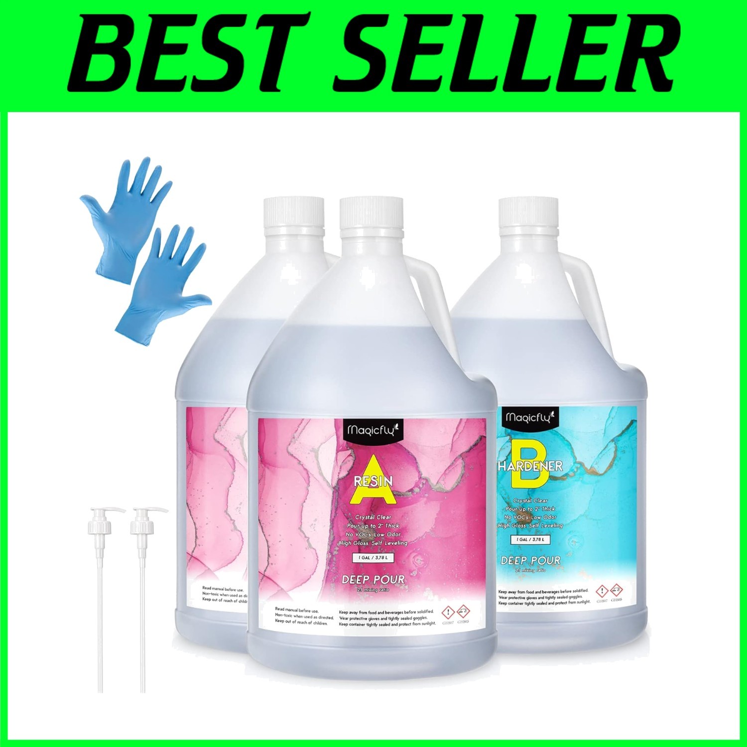 3 Gallon Deep Pour Epoxy Resin Kit with Pump for River Tables & Crafts