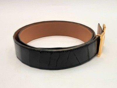 Hermes Gold H Buckle Nialus Croc Belt Size 90eu Sd0825lrzxsa | eBay