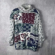 Vintage 90s Sweater  Womens Cottagecore Floral Grannycore Knit One Size