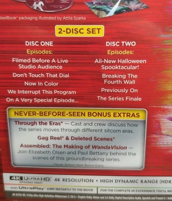 Wandavision - Season 1 - 4K UHD Blu-Ray Steelbook Region Free *BRAND NEW SEALED* - Image 3 of 4