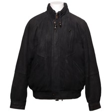 M.Flues, Lederjacke, Herren, Größe: 50, Schwarz, Acetat/Leder/Polyamid #b1d