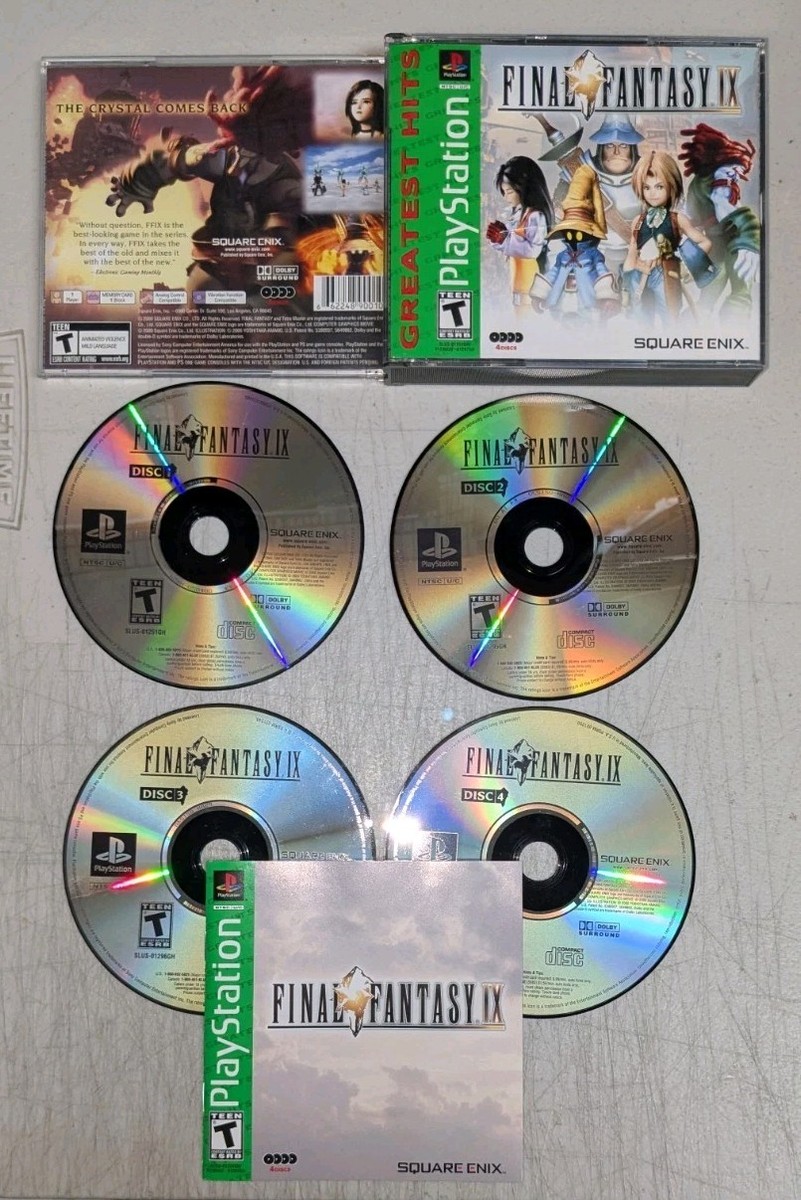 Final Fantasy IX 9 (PS1 PlayStation) Black Label All 4 Discs