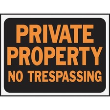 Hy-Ko 9x12 Plastic Sign, Private Property No Trespassing 3025 Pack of 10 Hy-Ko