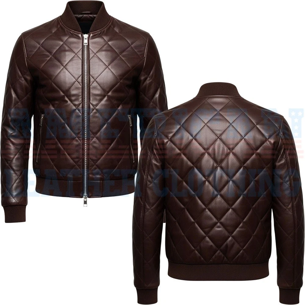 Men’s Brown Leather Bomber Jacket Vintage Aviator Coat Genuine Leather | Classic