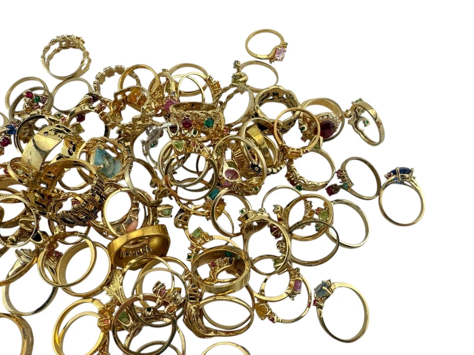 VTG Ring Lot of 10 Randon Different sizes Gemstones Cocktail rings - Image 3 of 3