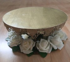 Plateau sur Gâteau Sur Mesure 25 cm Rond Mariage Fonction Baptême Floral Doré