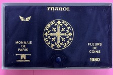 Coffret FDC 1980 Fleur De Coin Série Française 10 Monnaies Avec Ailes
