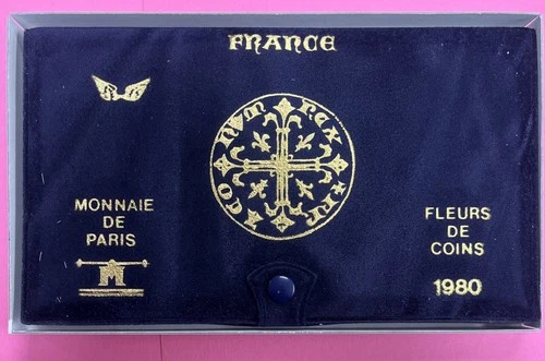 Box FDC 1980 Fleur De Coin French Series 10 Coins With Wings