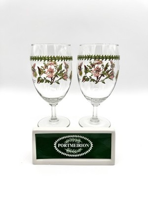 Portmeirion Botanic Garden - 12oz Dog Rose Iced Tea Glasses 6 7/8 , Set of 2
