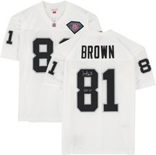 Tim Brown Raiders Signed Mitchell & Ness 1994 White Authentic Jersey w/HOF Insc