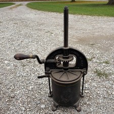 Enterprise MFG Co Antique Cast Iron Sausage Stuffer Lard & Fruit Press Pat. 1883