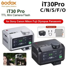 Godox iT30Pro 2.4G TTL HSS Mini Flash Touchscreen W/ Battery Fr Canon Sony Nikon