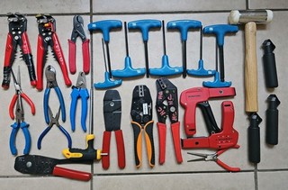 Collection of Wire Strippers Crimpers Pliers Hex Keys and Other Tools Job Lot
