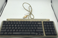 Used Vintage Apple M2452 2-Port USB Wired Keyboard Teal Blue Translucent WORKS
