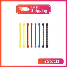 8Pcs 3Inch Silicone Cable Ties Reusable Steel-Core Twist Tie Wire Straps